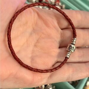 3 pandora leather braided bracelets